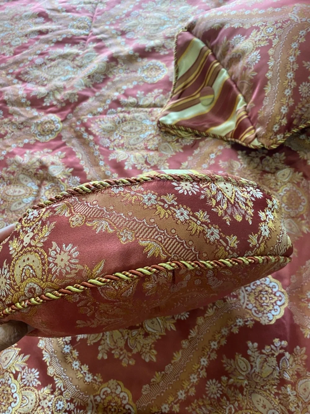 Classic Red and Gold Damask Comforter - Timeless Home Bedding